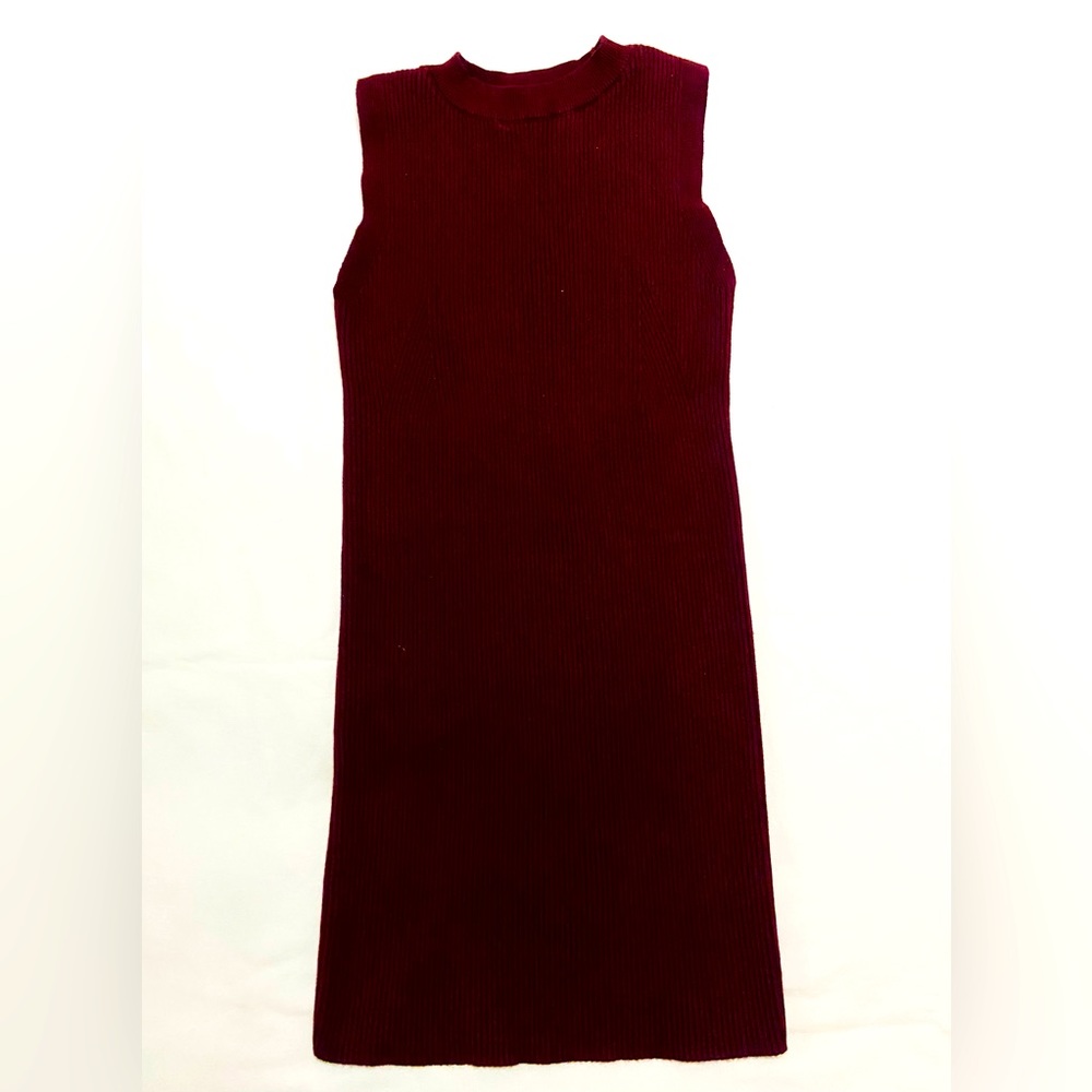 red burgundy sweater dress